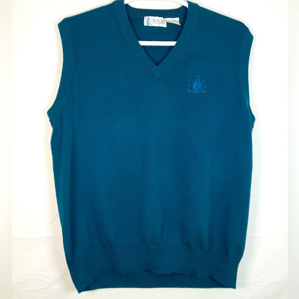 Men’s‎ Players by Van Heusen Embroidered Golf Club Vest Turquoise XL